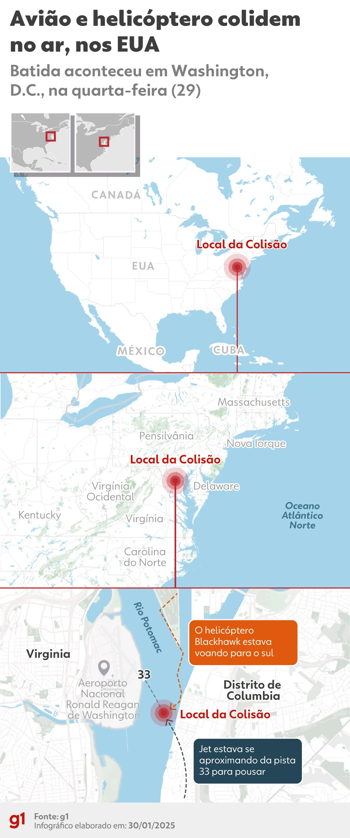 Equipes de resgate encontram caixas-pretas de avião da American Airlines que colidiu com helicóptero em Washington